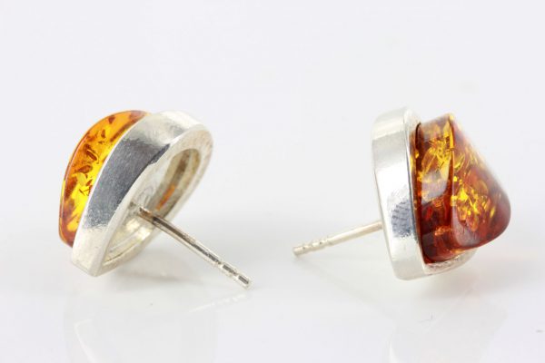 German Baltic Amber Handmade Elegant Stud Earrings 925 Silver ST0117 RRP 60!!!