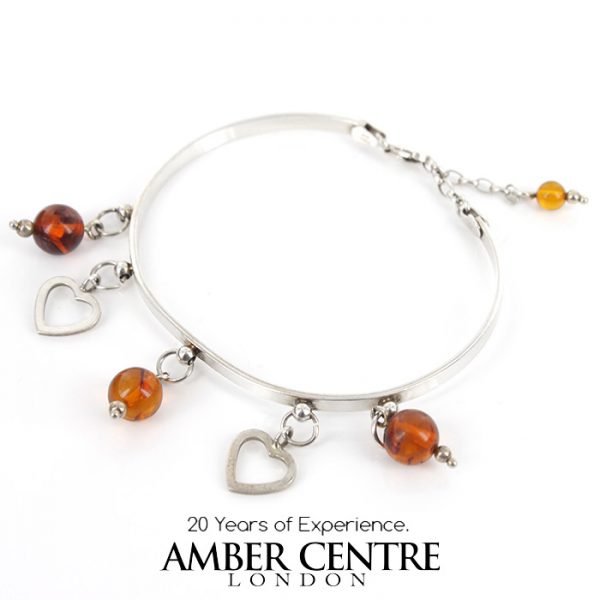 Bangle Italian Modern Stylish Handmade German Baltic Amber 925 solid Silver Ban119 RRP£139!!!