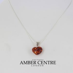 Italian Style Valentine's Day Amber Heart Necklace