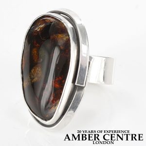 GERMAN BALTIC AMBER HANDMADE 925 SILVER RING ADJUSTABLE SIZE WR005 RRP£150!!!