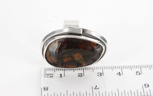 GERMAN BALTIC AMBER HANDMADE 925 SILVER RING ADJUSTABLE SIZE WR005 RRP£150!!!