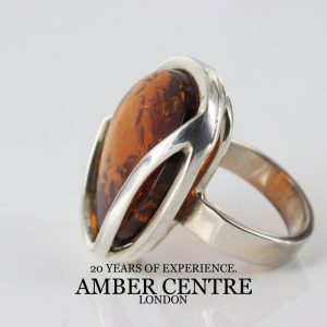 Handmade German Antique Baltic Amber Elegant Ring 925 Silver WR176 RRP£135!!!