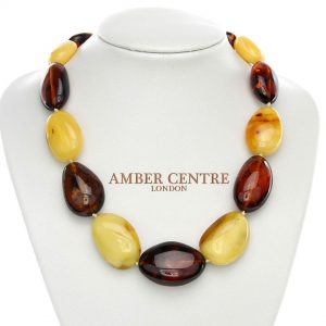 German Elegant Natural Baltic Amber Bead Necklace Large - A0014 RRP£2495!!!