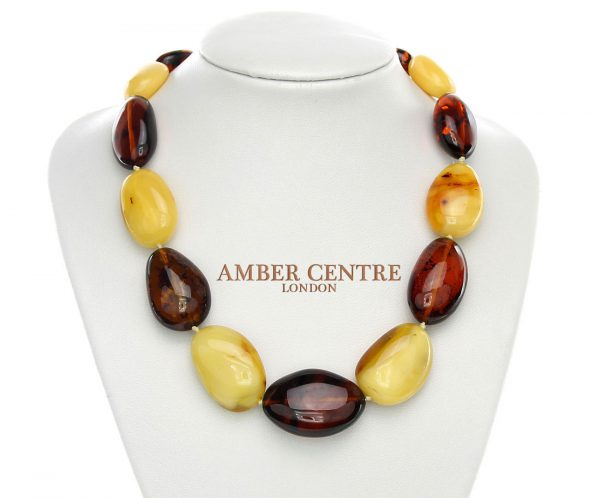 German Elegant Natural Baltic Amber Bead Necklace Large - A0014 RRP£2495!!!