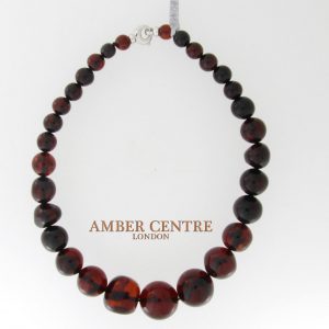 German Handmade Baltic Amber Deep Cherry Beaded Necklace -A0058 RRP£695!!!