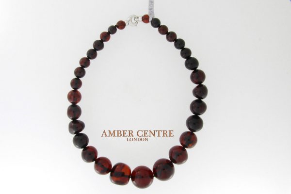 German Handmade Baltic Amber Deep Cherry Beaded Necklace -A0058 RRP£695!!!