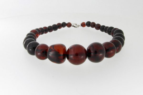 German Handmade Baltic Amber Deep Cherry Beaded Necklace -A0058 RRP£695!!!