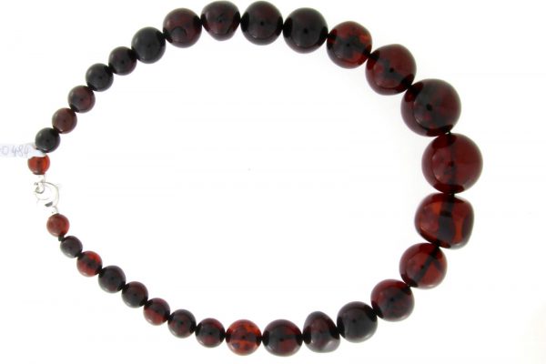 German Handmade Baltic Amber Deep Cherry Beaded Necklace -A0058 RRP£695!!!