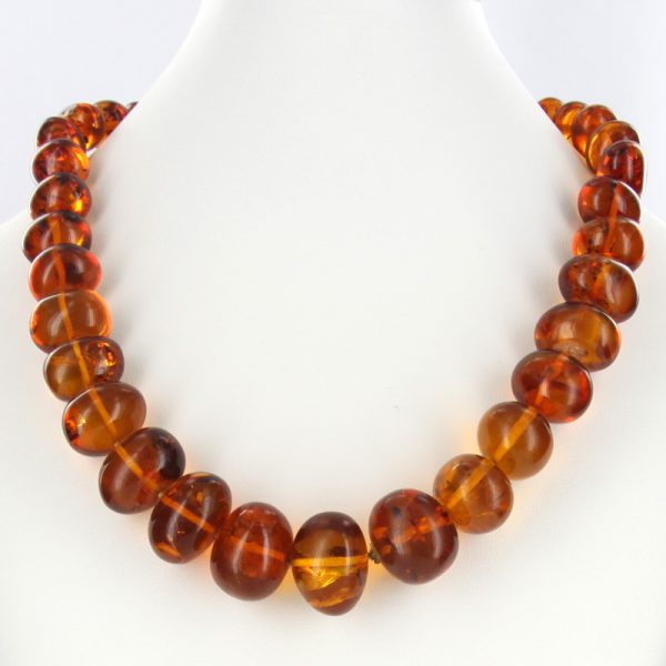German Baltic Amber Handmade Elegant Unique Baroque Bead Necklace A0059 RRP£695