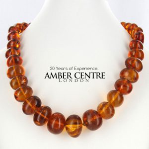 German Baltic Amber Handmade Elegant Unique Baroque Bead Necklace A0059 RRP£695