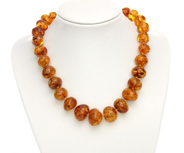 German Handmade Elegant Natural Baltic Amber Bead Necklace A0060 RRP£1100!!!
