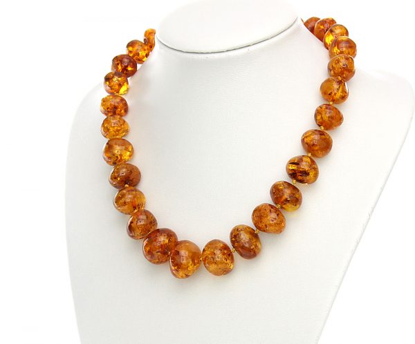 German Handmade Elegant Natural Baltic Amber Bead Necklace A0060 RRP£1100!!!