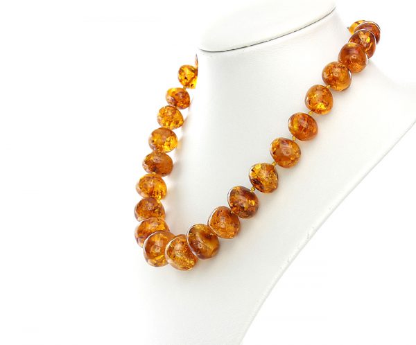 German Handmade Elegant Natural Baltic Amber Bead Necklace A0060 RRP£1100!!!