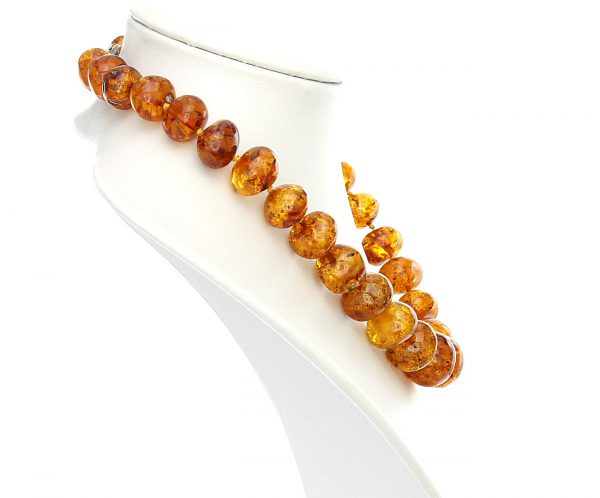 German Handmade Elegant Natural Baltic Amber Bead Necklace A0060 RRP£1100!!!