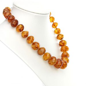 German Handmade Elegant Natural Baltic Amber Bead Necklace A0060 RRP£1100!!!
