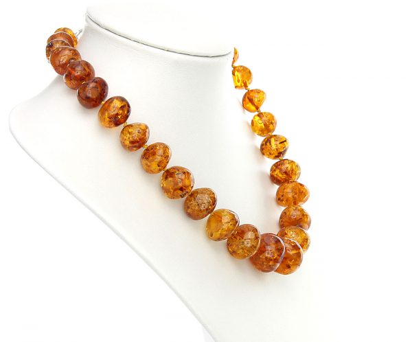 German Handmade Elegant Natural Baltic Amber Bead Necklace A0060 RRP£1100!!!