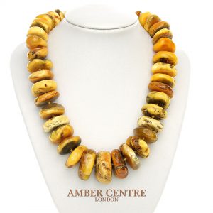 DANISH Rare Antique Natural Handmade Amber Bead Necklace A0088 RRP£4900!!!