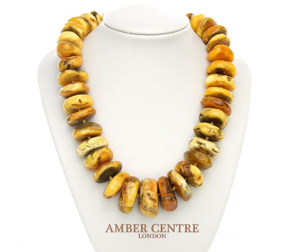 DANISH Rare Antique Natural Handmade Amber Bead Necklace A0088 RRP£4900!!!