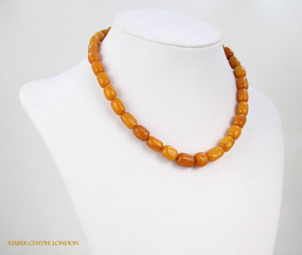 Antique German Baltic Amber Unique Butterscotch Barrels Beads A0127 RRP£3250!!!