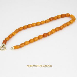 Antique German Baltic Amber Unique Butterscotch Barrels Beads A0127 RRP£3250!!!