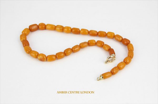 Antique German Baltic Amber Unique Butterscotch Barrels Beads A0127 RRP£3250!!!