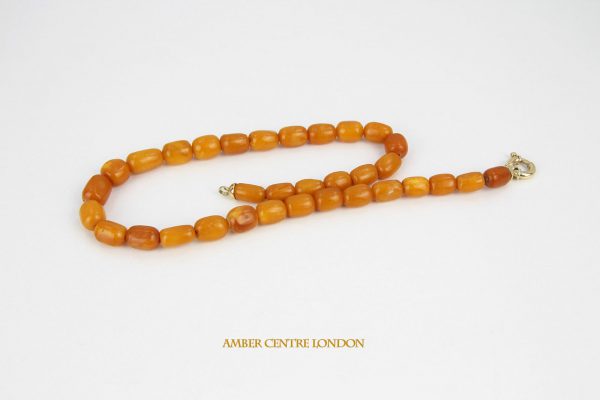 Antique German Baltic Amber Unique Butterscotch Barrels Beads A0127 RRP£3250!!!