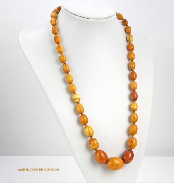 Antique German Konigsberg Baltic Amber Unique Butterscotch Beaded Necklace A0128 RRP£8500!!!