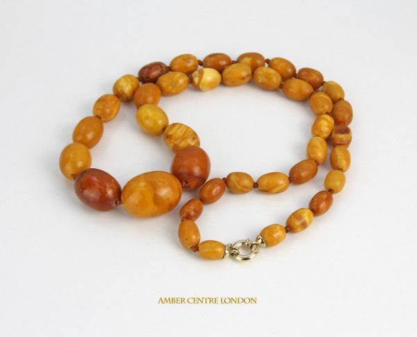 Antique German Konigsberg Baltic Amber Unique Butterscotch Beaded Necklace A0128 RRP£8500!!!