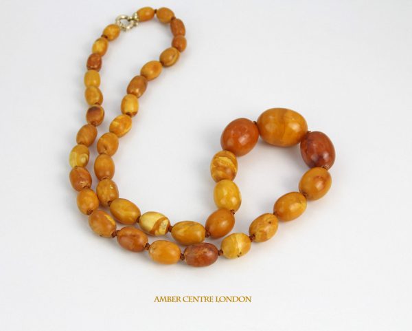 Antique German Konigsberg Baltic Amber Unique Butterscotch Beaded Necklace A0128 RRP£8500!!!