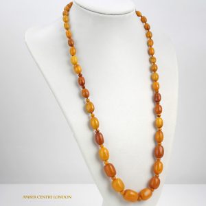 Antique German Konigsberg Baltic Amber Unique Butterscotch Beaded Necklace A0129 RRP£6250!!