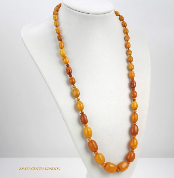 Antique German Konigsberg Baltic Amber Unique Butterscotch Beaded Necklace A0129 RRP£6250!!