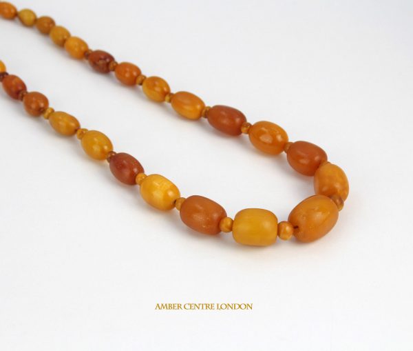 Antique German Konigsberg Baltic Amber Unique Butterscotch Beaded Necklace A0129 RRP£6250!!