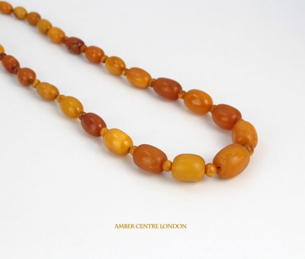 Antique German Konigsberg Baltic Amber Unique Butterscotch Beaded Necklace A0129 RRP£6250!!