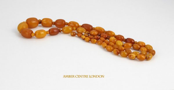 Antique German Konigsberg Baltic Amber Unique Butterscotch Beaded Necklace A0129 RRP£6250!!