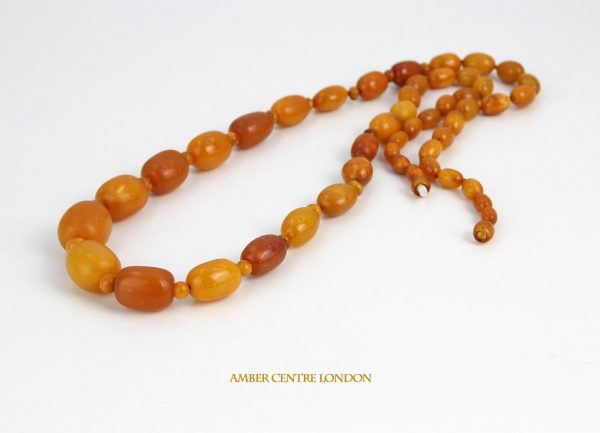 Antique German Konigsberg Baltic Amber Unique Butterscotch Beaded Necklace A0129 RRP£6250!!