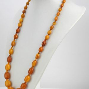 Antique German Konigsberg Baltic Amber Unique Butterscotch Beaded Necklace A0129 RRP£6250!!