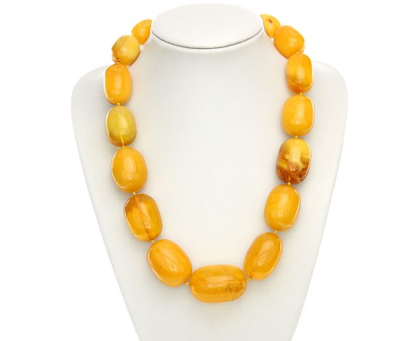 Antique German Baltic Amber Unique Bead Necklace Large- A0131 RRP£30000!!!