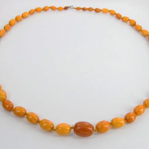 Antique German Baltic Amber Unique Butterscotch Beaded Necklace A0133 RRP£9950!!