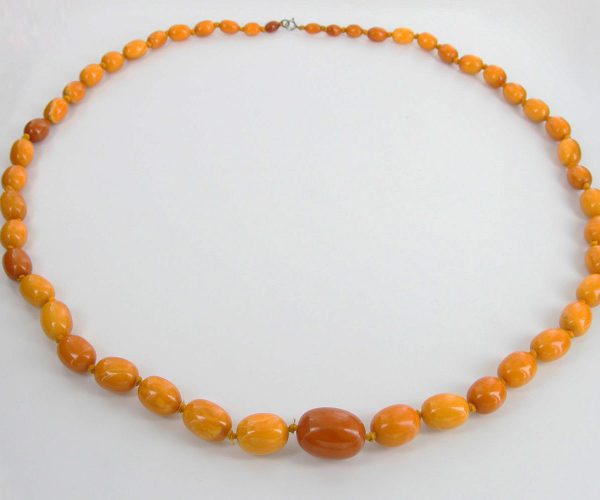 Antique German Baltic Amber Unique Butterscotch Beaded Necklace A0133 RRP£9950!!