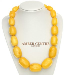 German Antique Very Rare Baltic Amber Bead Necklace Large - A0194 RRP£35000!!!