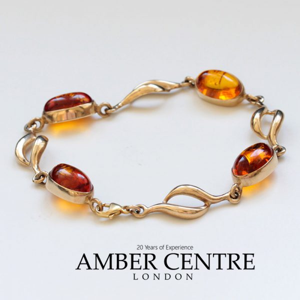 ITALIAN HANDMADE GERMAN BALTIC AMBER BRACELET IN 9CT solid GOLD GBR075-RRP£900!!!