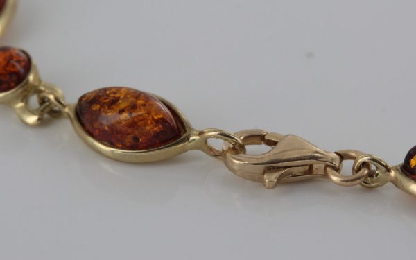 ITALIAN HANDMADE GERMAN BALTIC AMBER BRACELET IN 9CT solid GOLD GBR040-RRP£675!!!