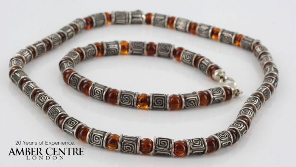 Italian Handmade Natural German Baltic Amber & Silver Set -Set27 RRP£325!!!