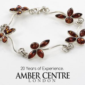 Italian Design Elegant German Baltic Amber Bracelet 925 Sterling Silver BR010 RRP£120!!!