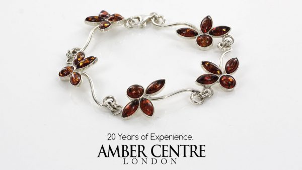 Italian Design Elegant German Baltic Amber Bracelet 925 Sterling Silver BR010 RRP£120!!!