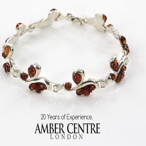 Vintage Italian Style German Baltic Amber Handmade Bracelet 925 Sterling Silver BR011 RRP£159!!!