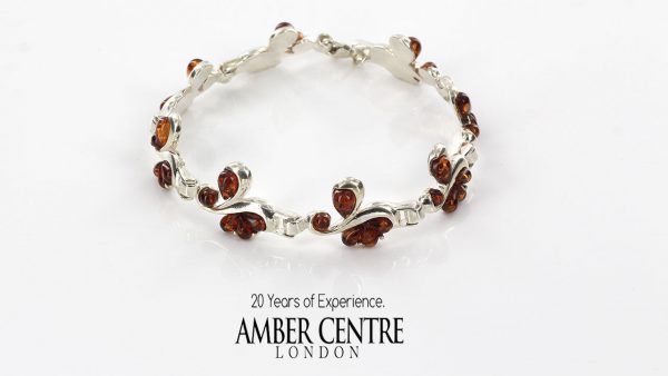 Vintage Italian Style German Baltic Amber Handmade Bracelet 925 Sterling Silver BR011 RRP£159!!!