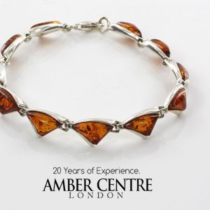 Italian Design Handmade German Baltic Amber Bracelet 925 Sterling Silver BR019 RRP£110!!!