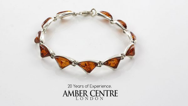 Italian Design Handmade German Baltic Amber Bracelet 925 Sterling Silver BR019 RRP£110!!!
