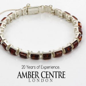 Italian Design Handmade German Baltic Amber Bracelet 925 Sterling Silver BR020 RRP£159!!!